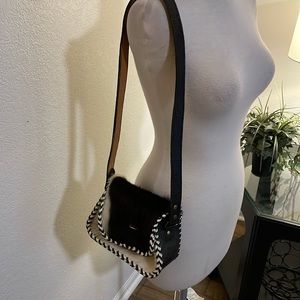 Animal hair black white bag